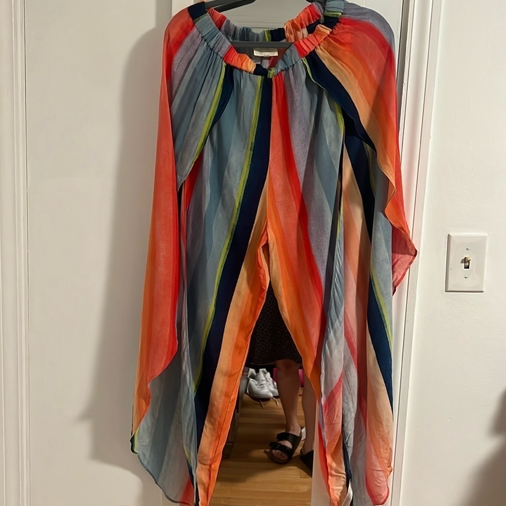 Anthropologie The Artwork Of Carla Weeks Wide Split Leg Beach Pants Multicolor